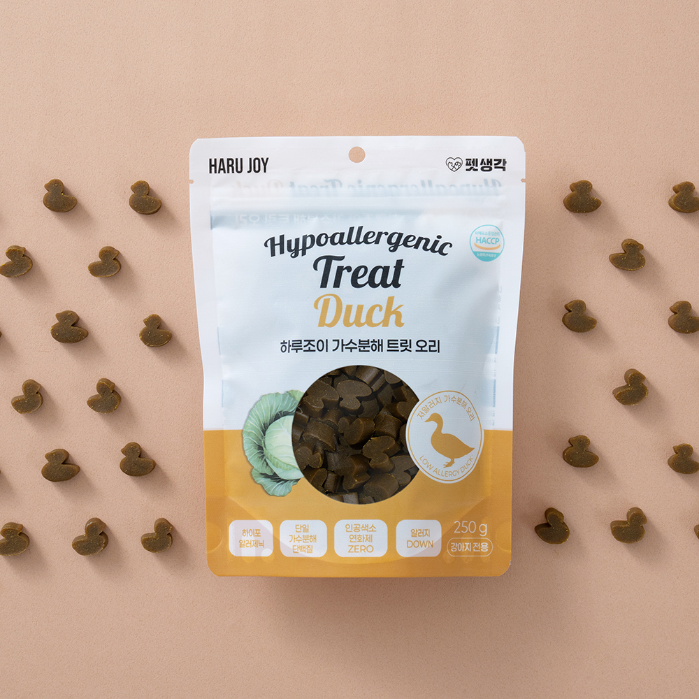 펫생각 오리 가수분해 강아지 간식 미니트릿 알러지 노즈워크 다이어트 훈련 250g, 1개