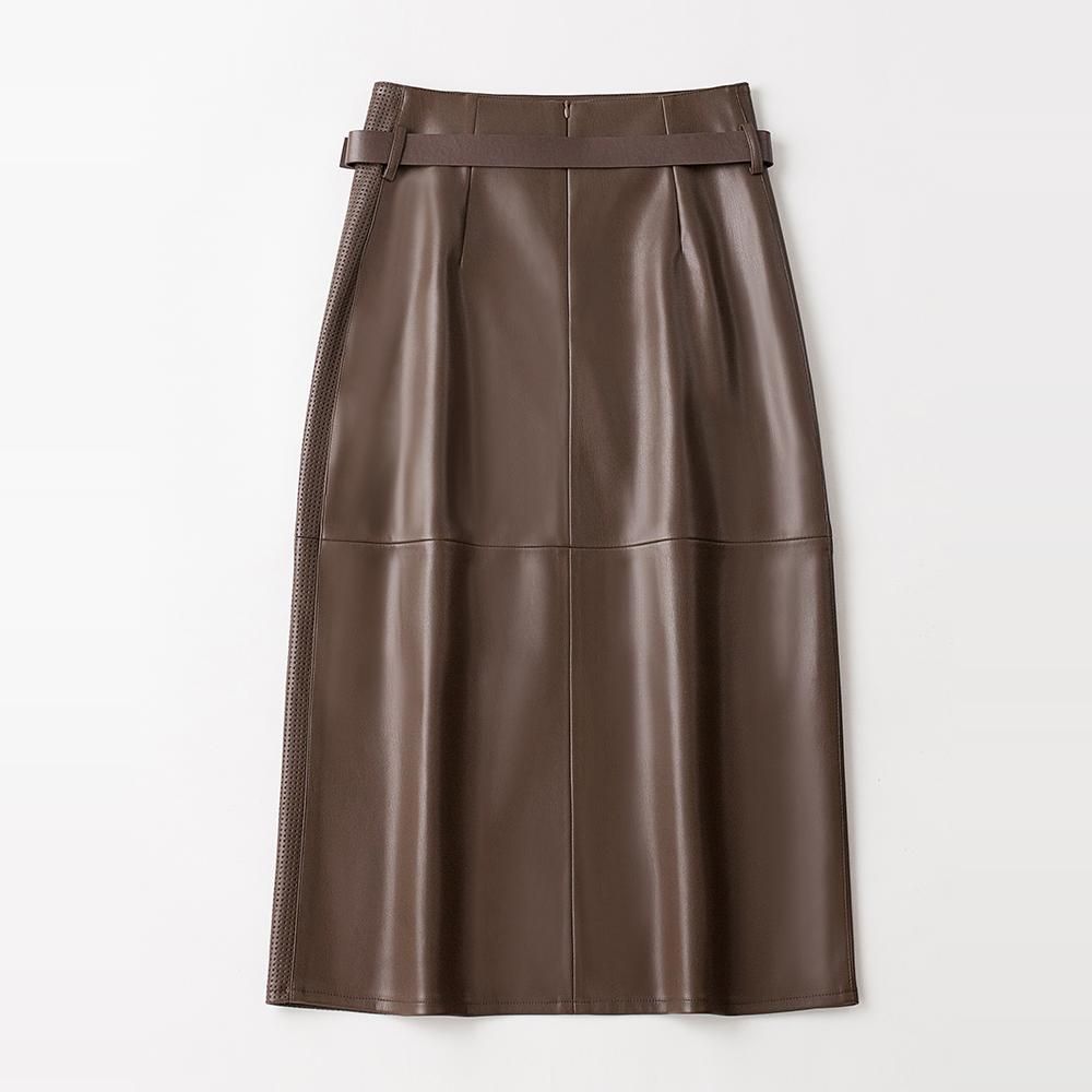 가을 리얼 랩 스커트 하이닝 가죽 갈색 S(40~47kg) - 상세 이미지 5