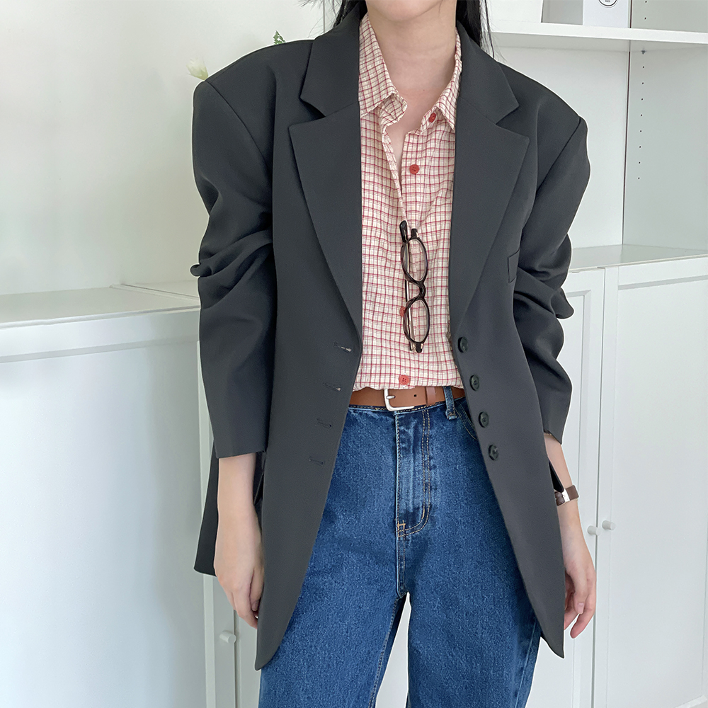 오버핏자켓 보이핏자켓 여성블레이저 테일러드자켓 - 상세 이미지 3