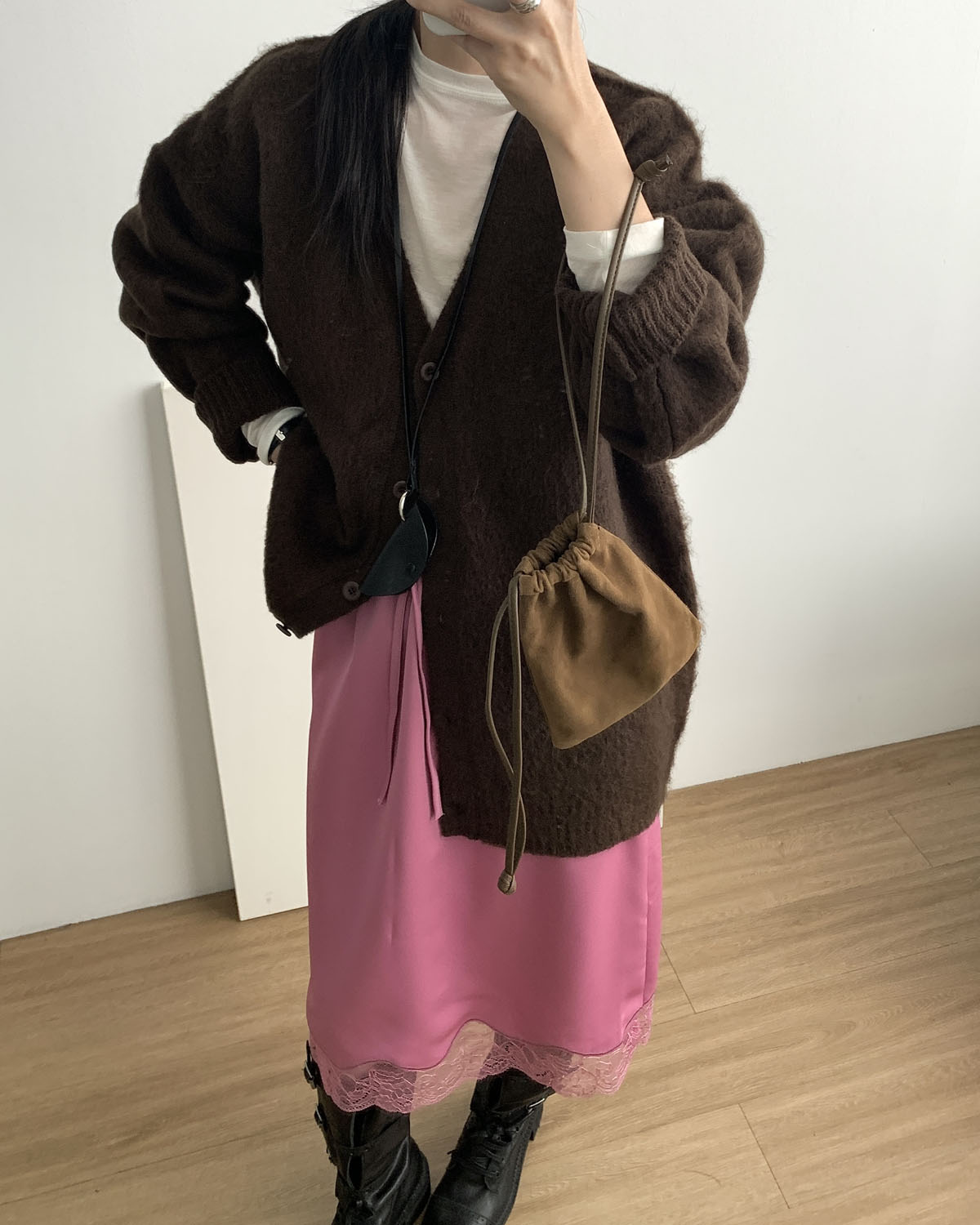 [일부당일] 울 텐셀티 긴팔 슬림핏 레이어드 시어 이너티 웨어링무드 (3c) 이미지 3