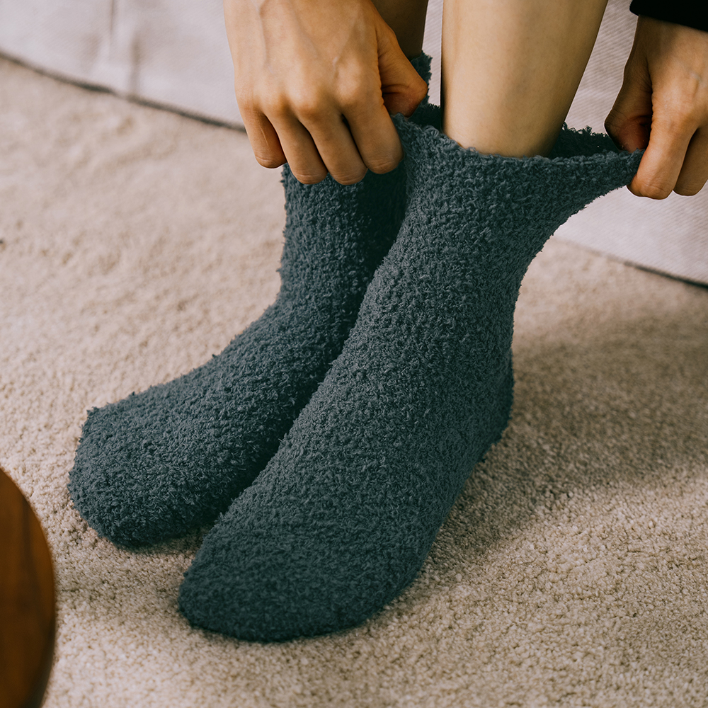 4켤레 빵빵한 헤비볼륨 무압박 수면양말 롱 긴 장목 양털 임산부 수족냉증 방한양말 N배송