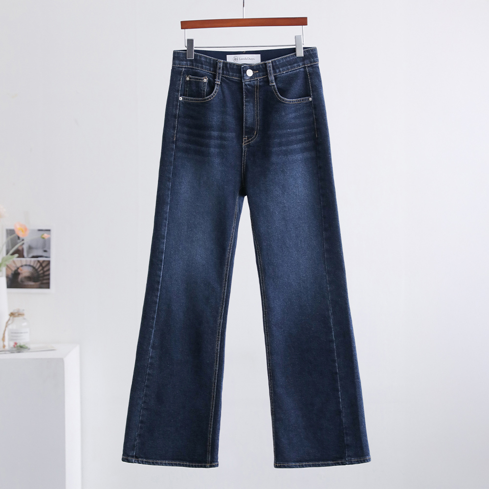 루미에 부츠컷 절개라인 워싱 데님 팬츠 - 상품 이미지