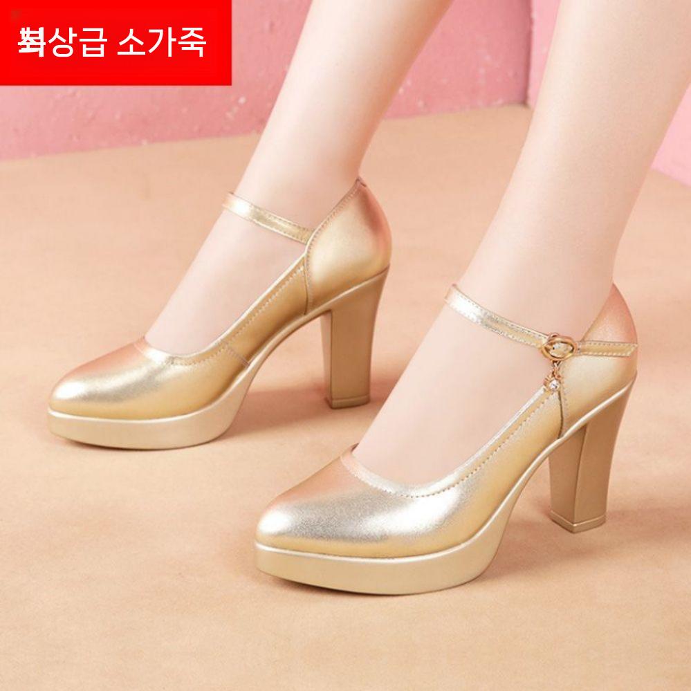 엄마 중노년 여성 스커트 메리제인 퀄팅 플리츠 여름 골드(11cm) 32 - 상품 이미지