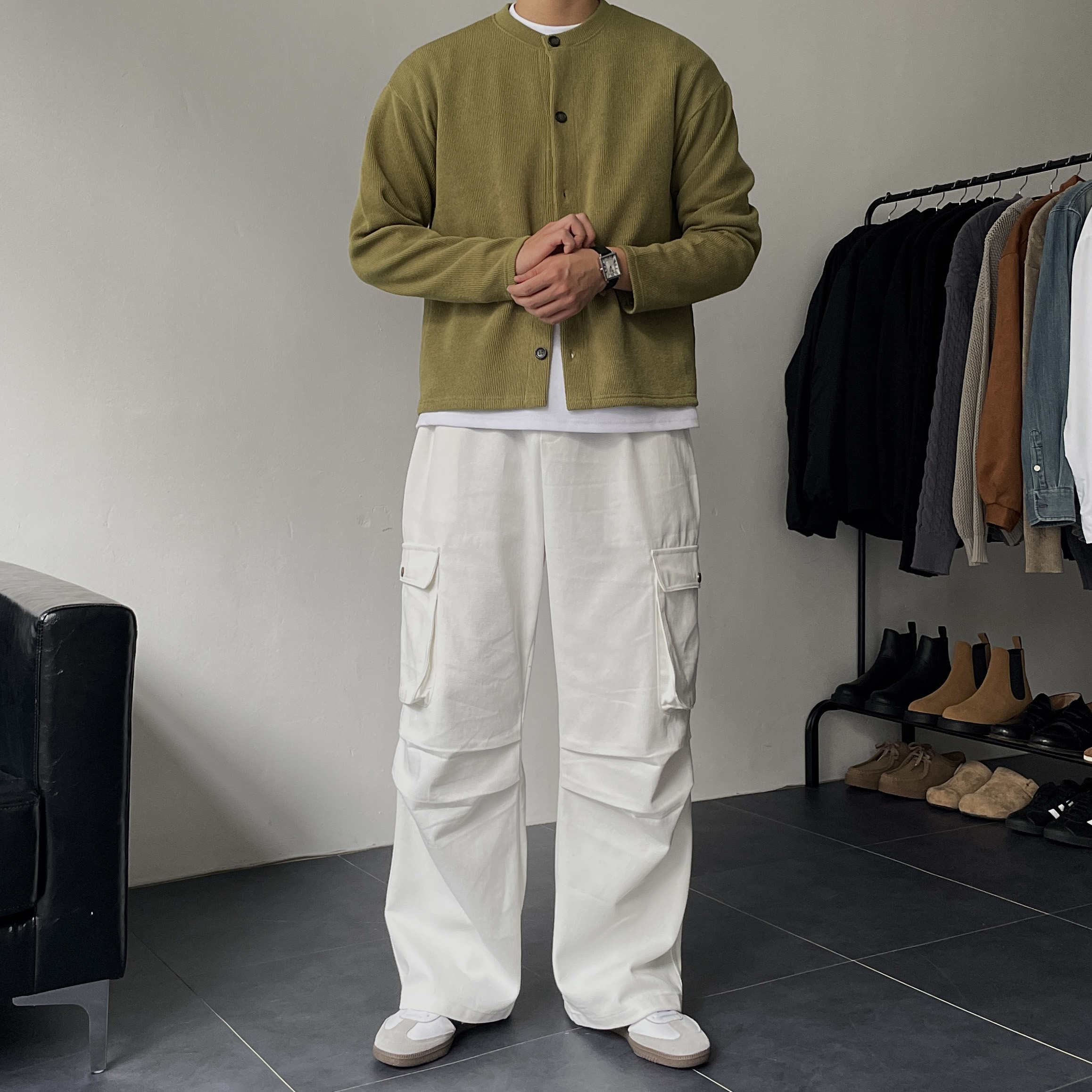 워크팬츠 건빵바지 남자와이드팬츠 남자면바지 - 상세 이미지 3