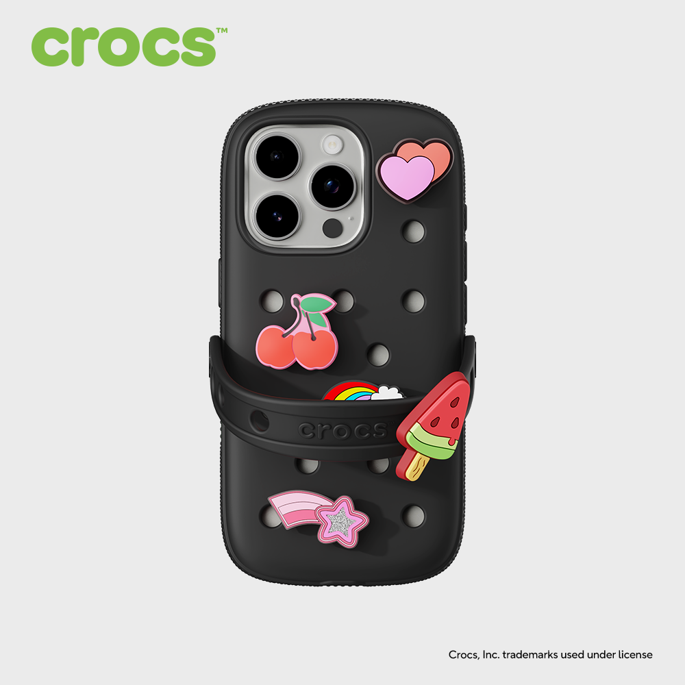 크록스 케이스 for iPhone 블랙, 아이폰16 프로