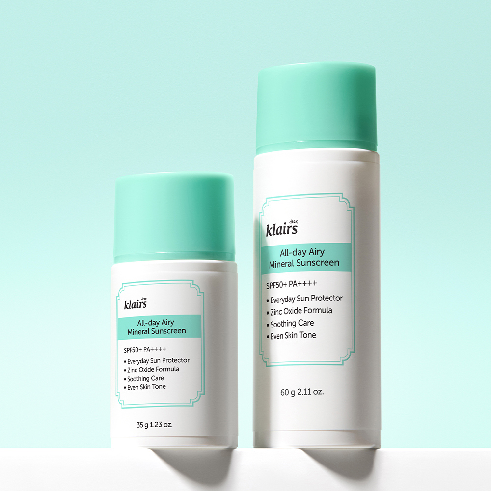 [더블구성] 클레어스 올 데이 에어리 무기자차 톤업 선크림 60g+35g (SPF50+ PA++++) / 파데프리 진정 선크림 - 상품 이미지