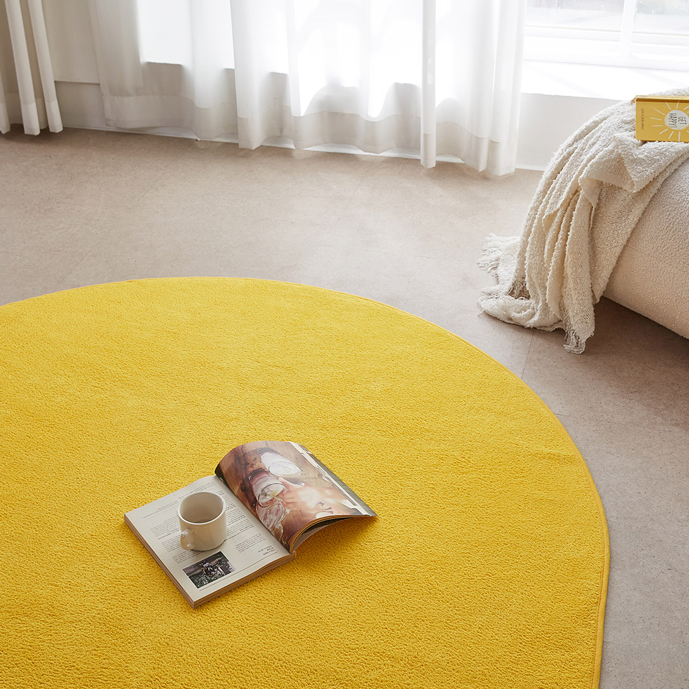 퍼보 롤리팝 러그 컬러 카페트 블랙, 원형100