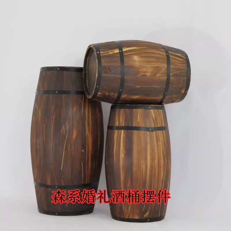 오크통 맥주통 원목 높이 굵은 추가 하이 인테리어 40cm - 상세 이미지 3