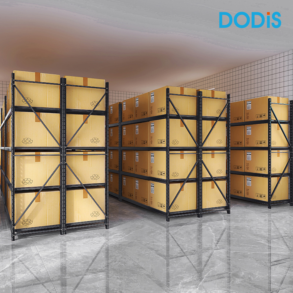 코어 중량랙 4단 산업용 철제선반 무볼트 조립식 창고 앵글 1000x600x2000 블랙