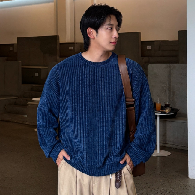 남자 센젭 오버핏 봄 가을 2타입 벨루아 맨투맨 데끼 쭉티 - 상세 이미지 5