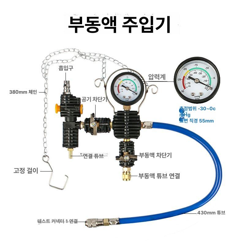 부동액 교환기 냉각수 크리닝 회수 압축 빼기 에어빼기 테스터기 충전 라디에이터 정비 차량용 34피스 내식성 나일론 컬러 뚜껑 범용 - 상세 이미지 2