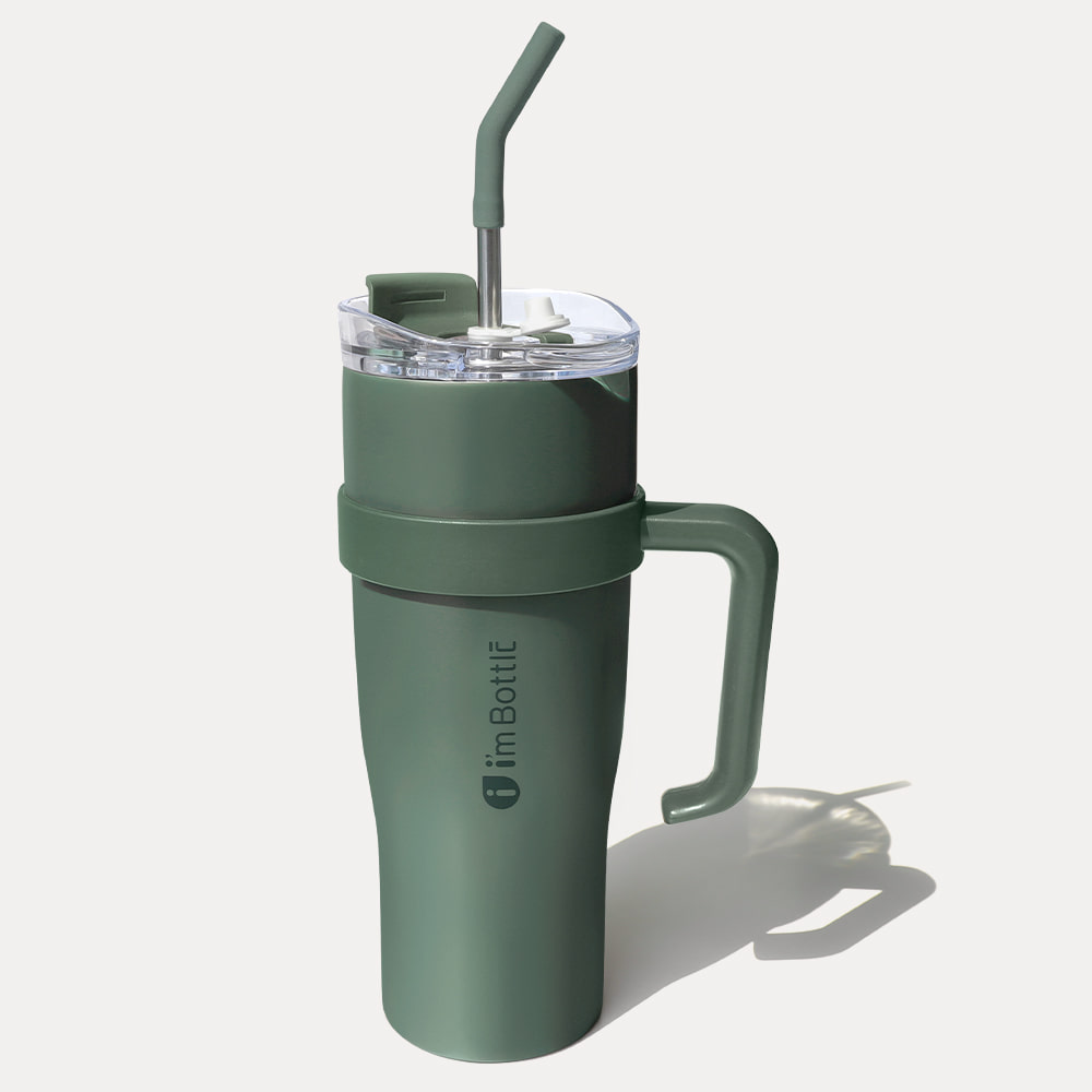 대용량 스텐 빨대 손잡이 텀블러 1200ml - 상세 이미지 3