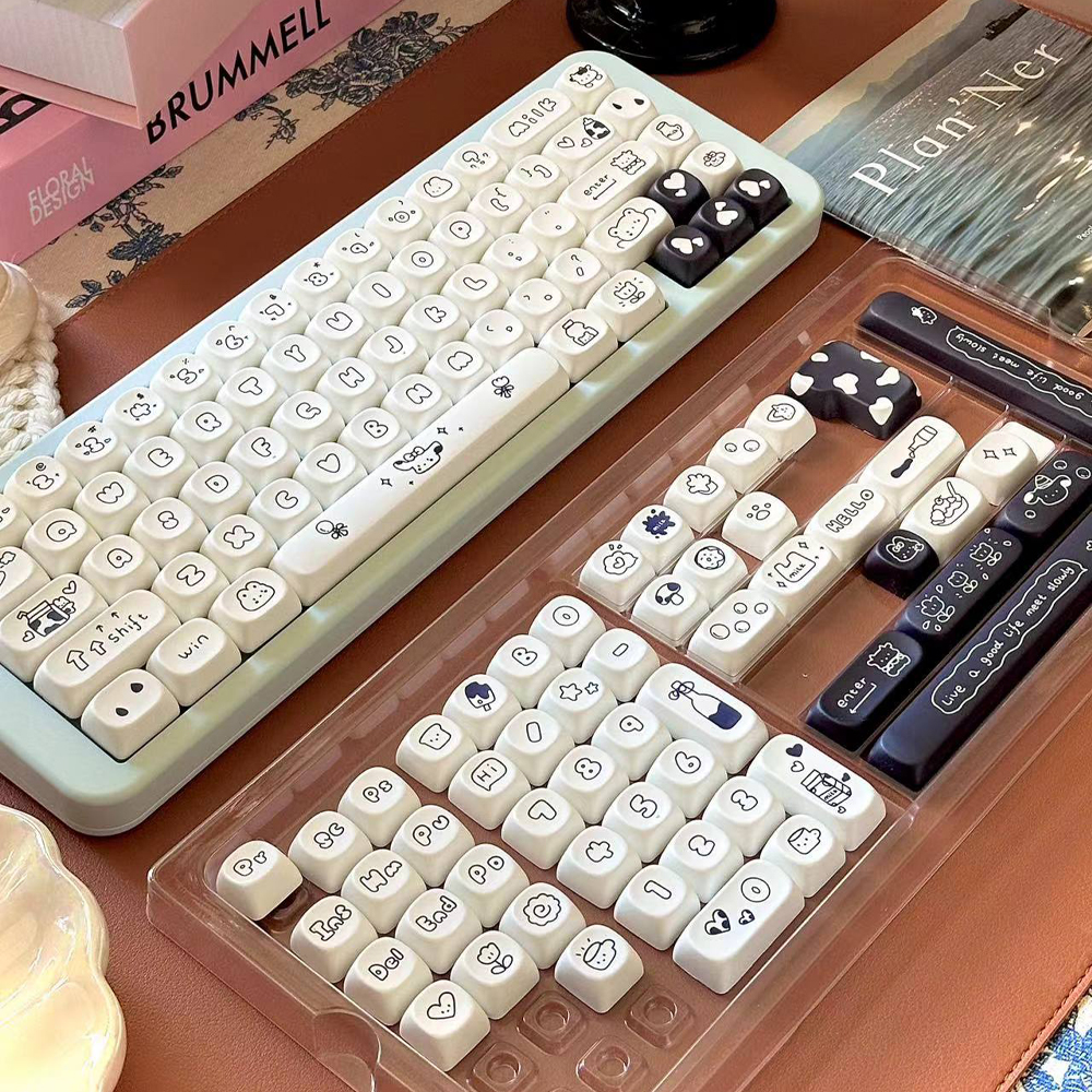 Soulcat PBT 기계식키보드 MOA 조약돌 예쁜 귀여운 염료승화 얼룩송아지 - 상세 이미지 4
