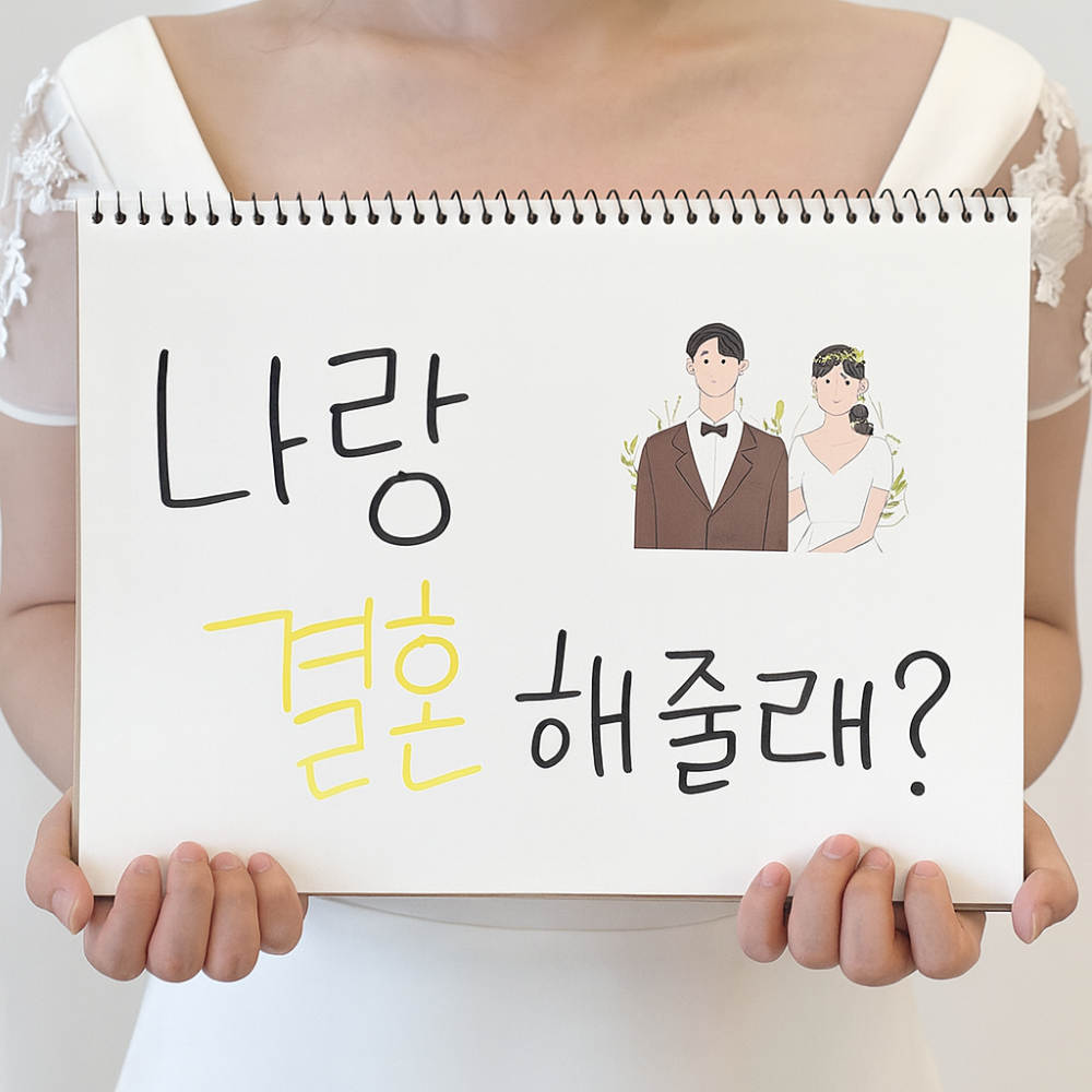 스케치북 프로포즈 용품 세트 여자가하는 답 프러포즈 간단한 남자친구한테 드레스피팅 이벤트 - 상품 이미지