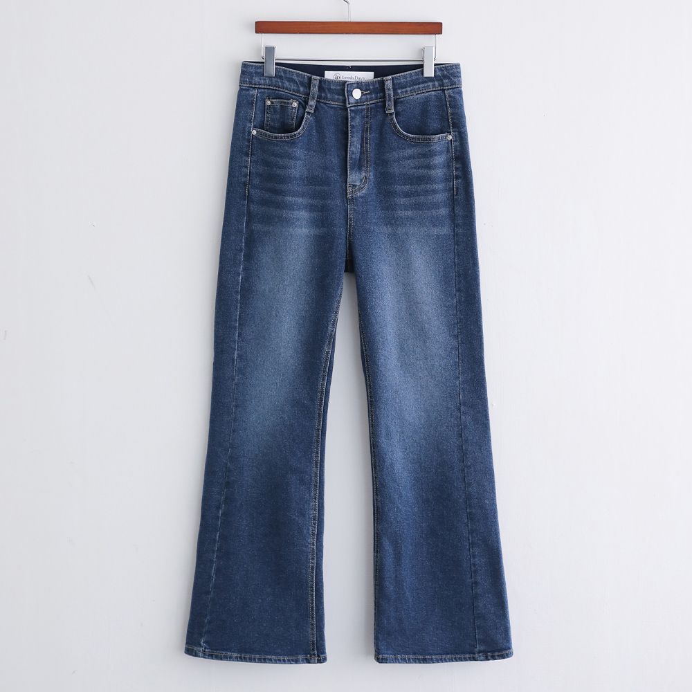 루미에 부츠컷 절개라인 워싱 데님 팬츠 - 상세 이미지 4