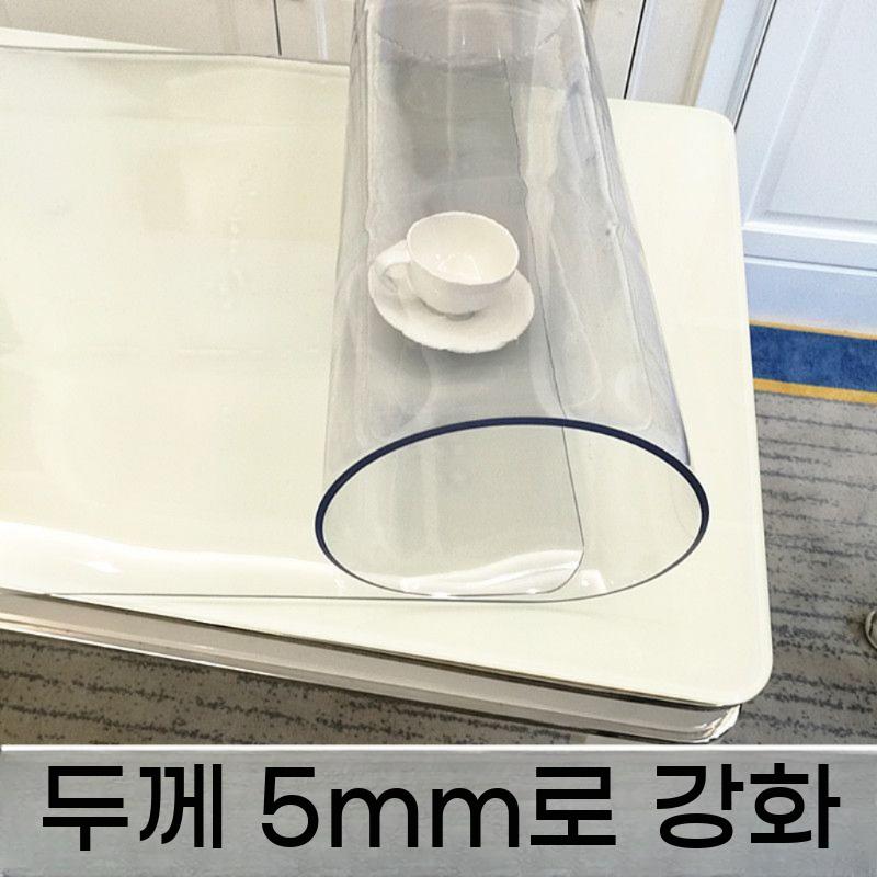 투명매트 식탁 유리대용 깔개 덮개 실리콘 기스방지 책상 주방 매트 투명 보호 - 상세 이미지 2