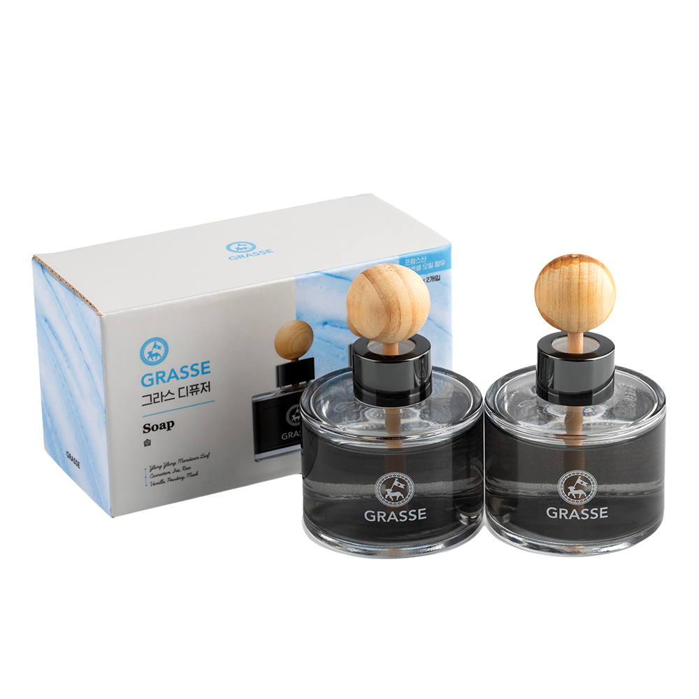 [불스원]그라스 차량용 방향제 디퓨저 세트 우디, 95ml, 2개