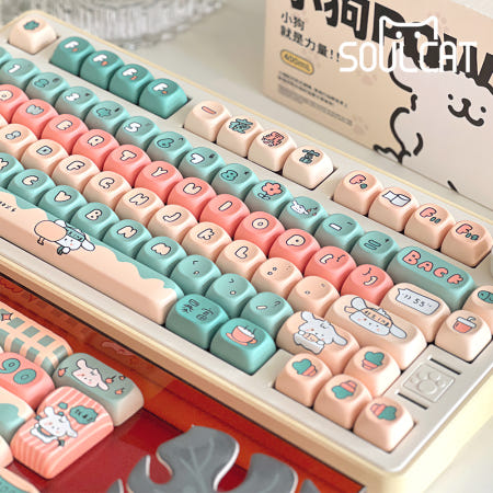 Soulcat PBT 기계식키보드 MOA 조약돌 예쁜 귀여운 염료승화 워킹퍼피