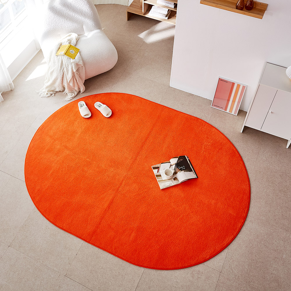 퍼보 롤리팝 러그 컬러 카페트 블랙, 타원형XXL(200x350)