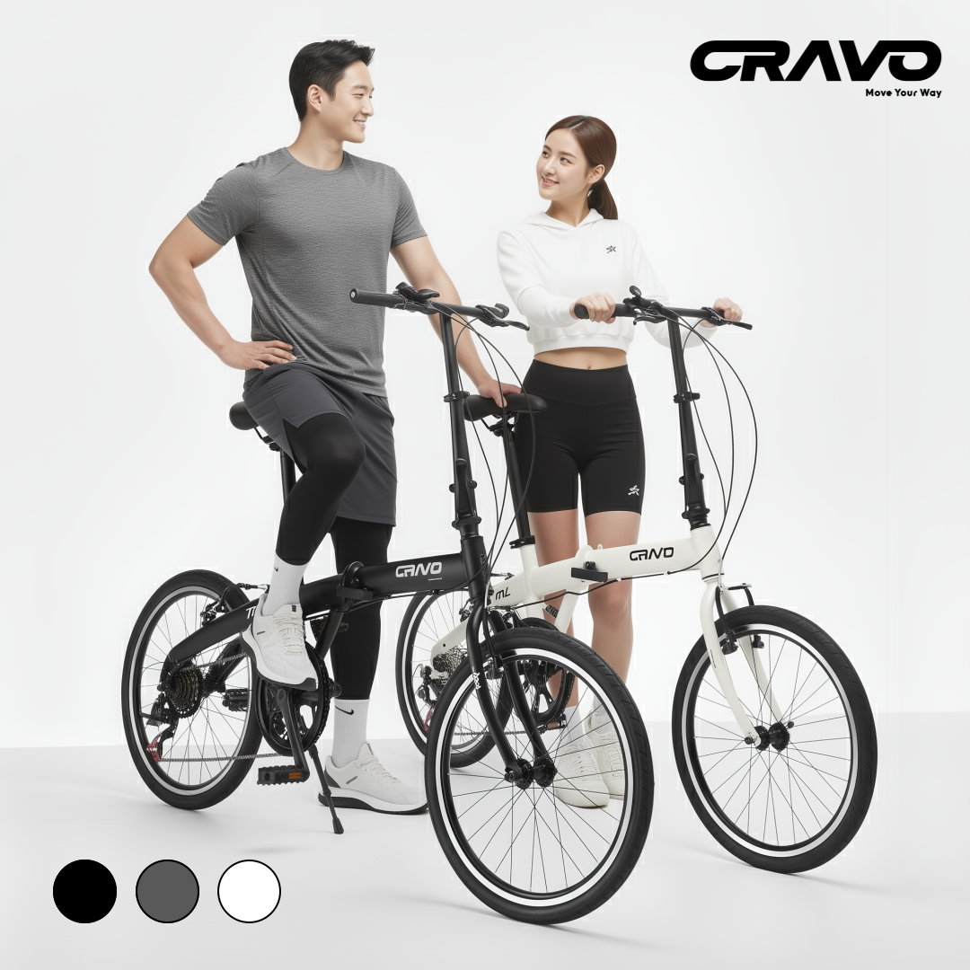 크라보 FFV7 접이식 자전거 미니벨로 경량 20인치 시마노 7단 반조립