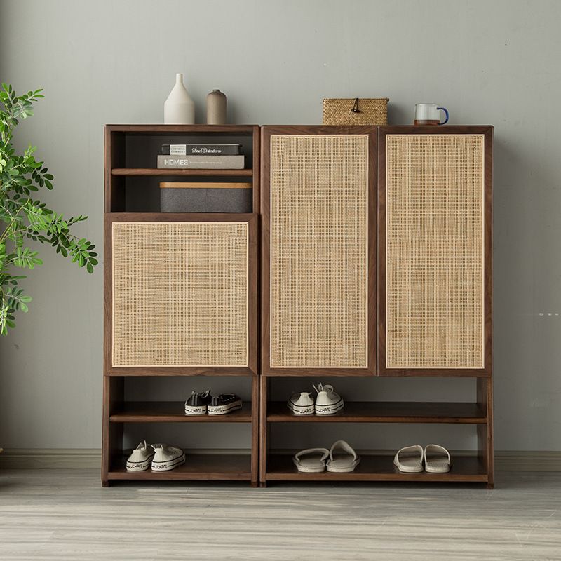라탄 원목 신발장 현관 입구 수납장 다용도 정리함