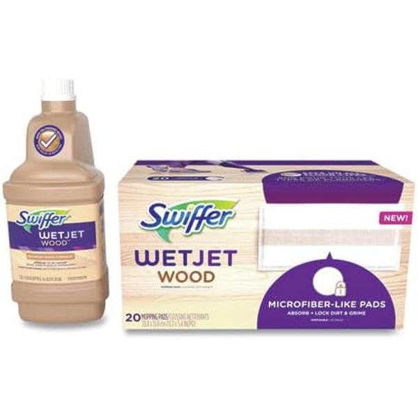 스위퍼 우드 마루 나무 바닥 전용 용액패드 세트 WetJet 1.25L/20패드 - 상품 이미지