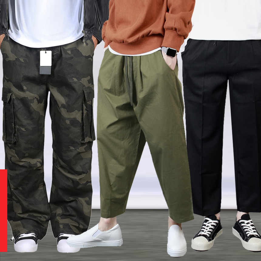 남자와이드팬츠 벌룬팬츠 밀리터리바지 카모바지 가을 카고 빅사이즈 면 작업복