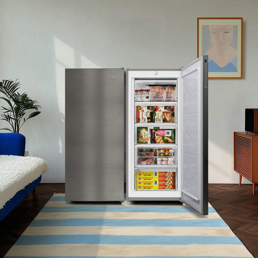더함 소형 미니 냉동고 메탈실버 146L 이미지