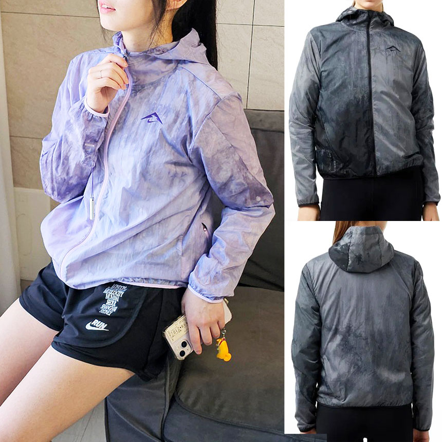 나이키 여성 크롭 초경량 방수 패커블 바람막이 러닝 마라톤 등산 자켓 FN6854라벤더, L