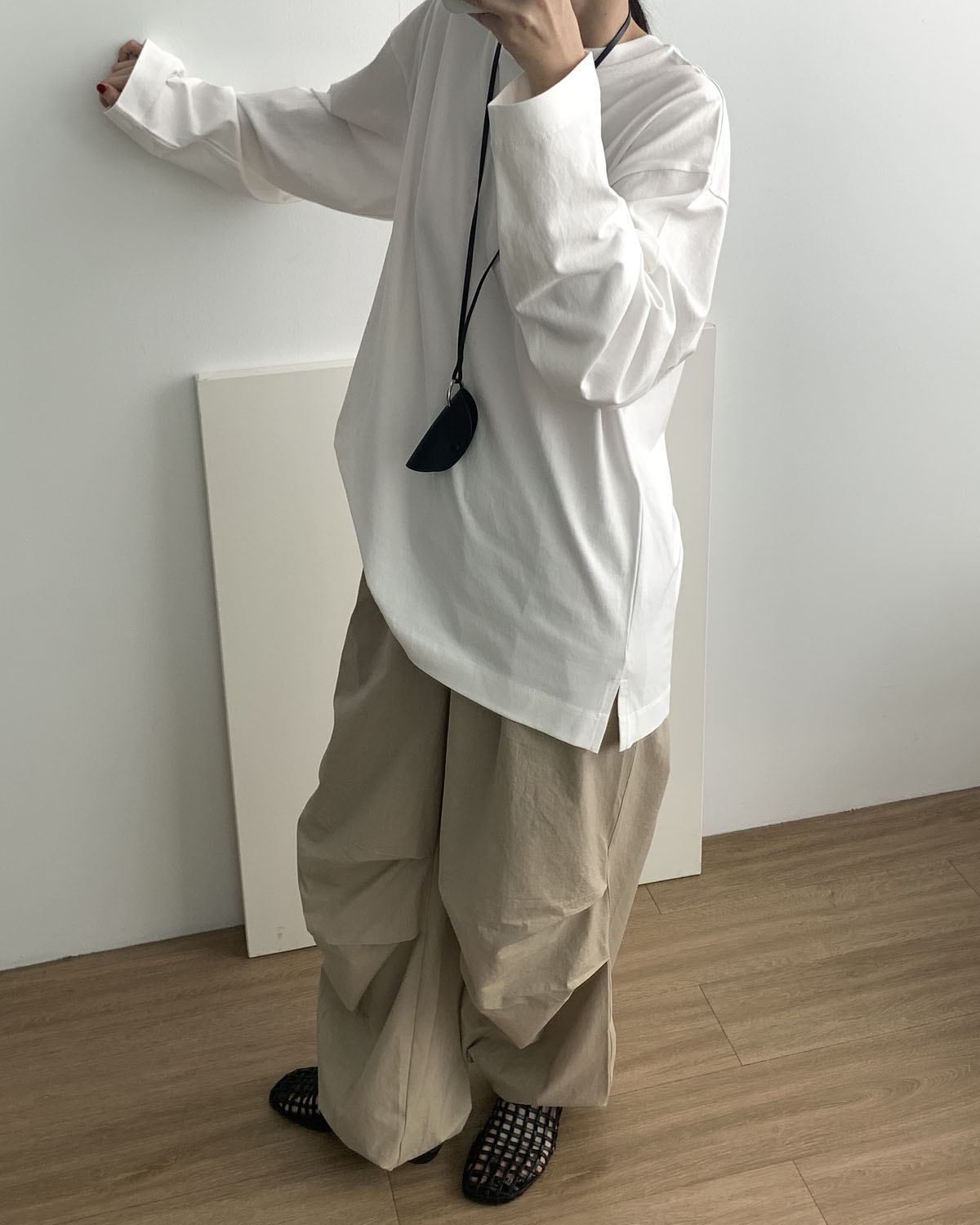 [당일발송] 바스켓 베럴핀턱 팬츠 밴딩 투웨이 핀턱 와이드바지 (2c) - 상세 이미지 5