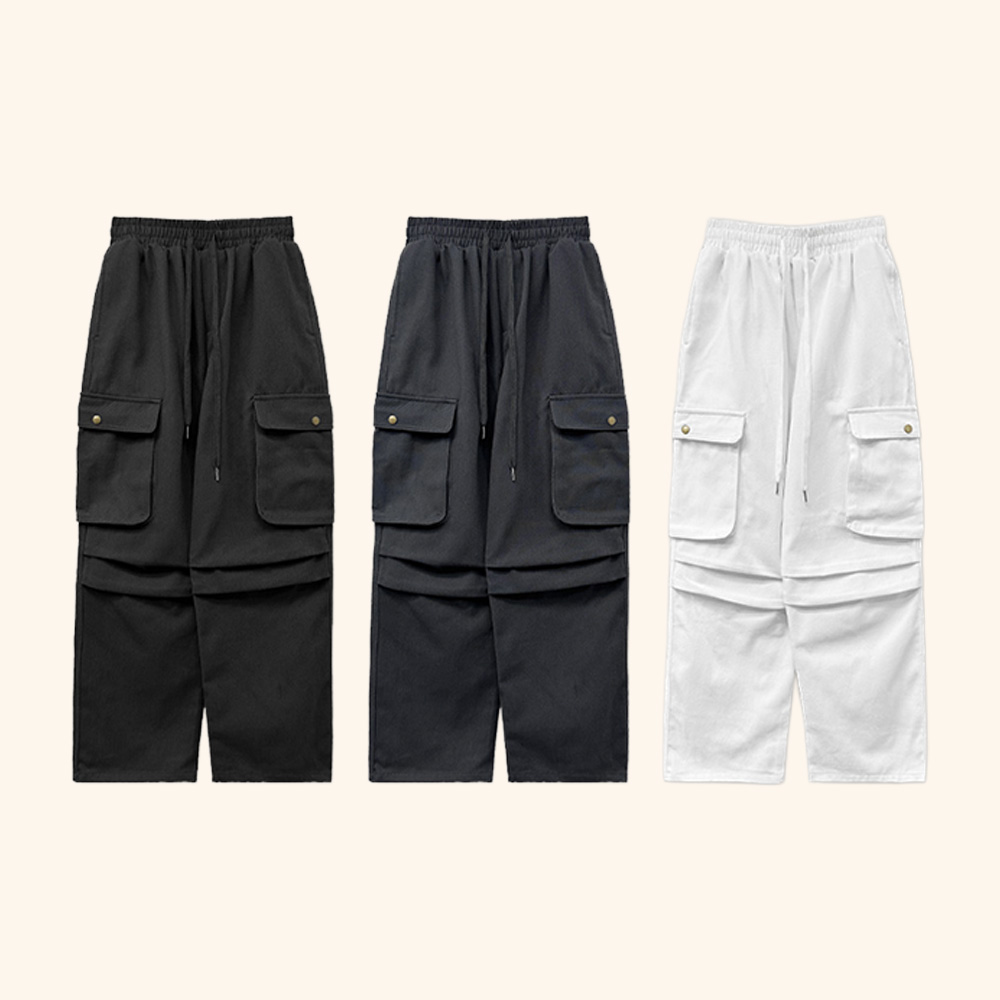 워크팬츠 건빵바지 남자와이드팬츠 남자면바지 - 상세 이미지 4