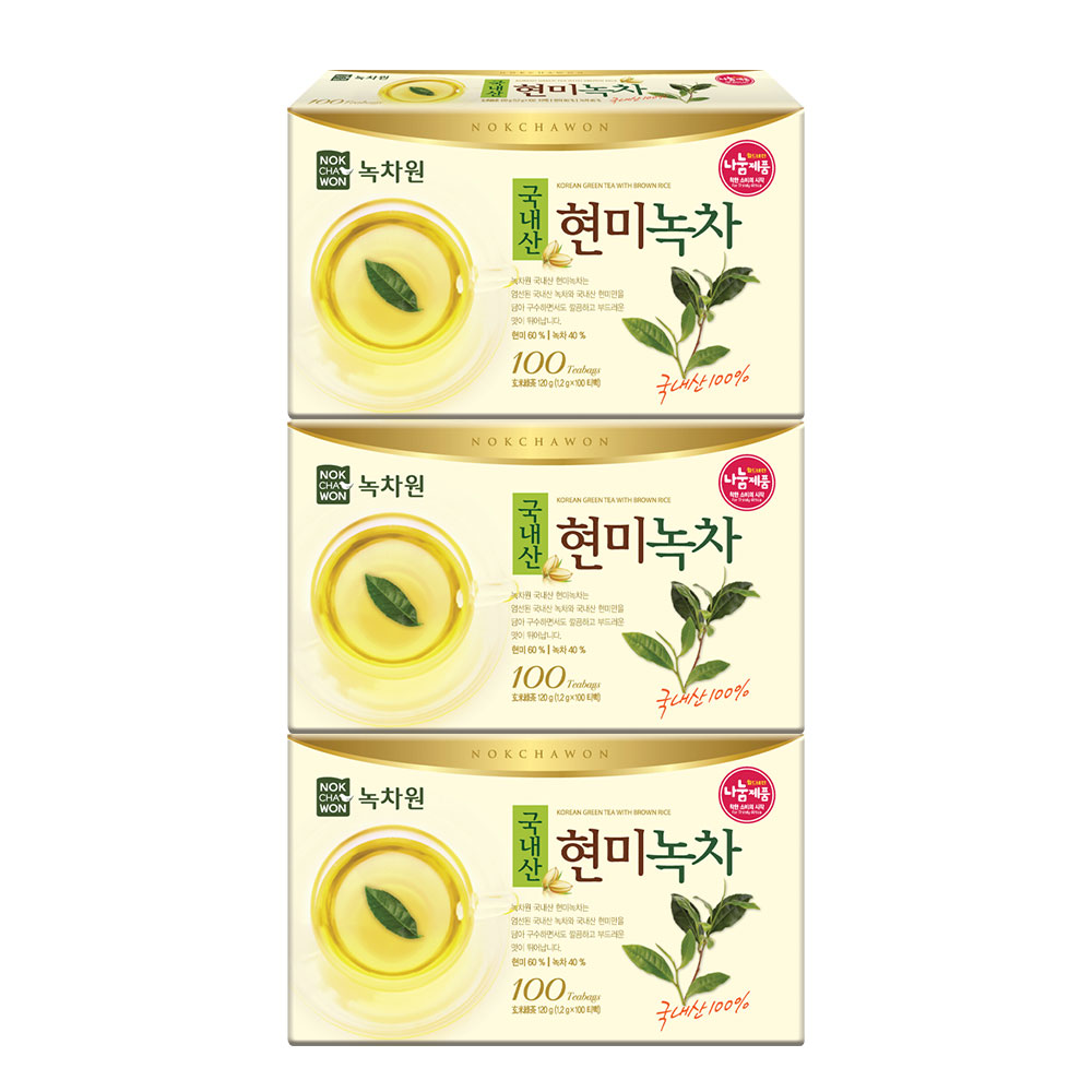 [녹차원] 국내산 현미녹차 100티백X3개 - 상품 이미지