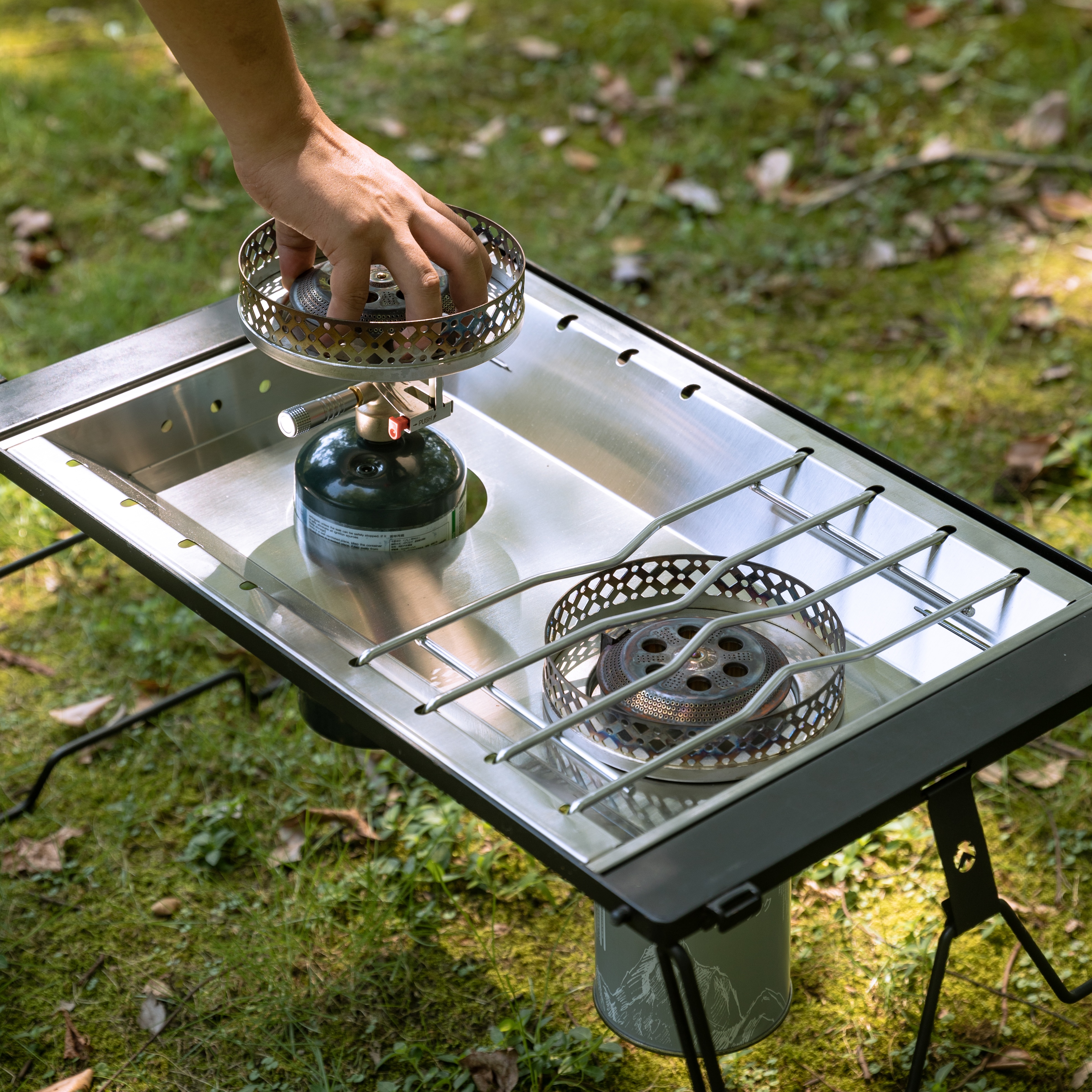 캠핑문 IGT 투버너 듀얼 플랫버너 플레이트 캠프원 제라 스토브 유닛 디럭스 CK-50PG