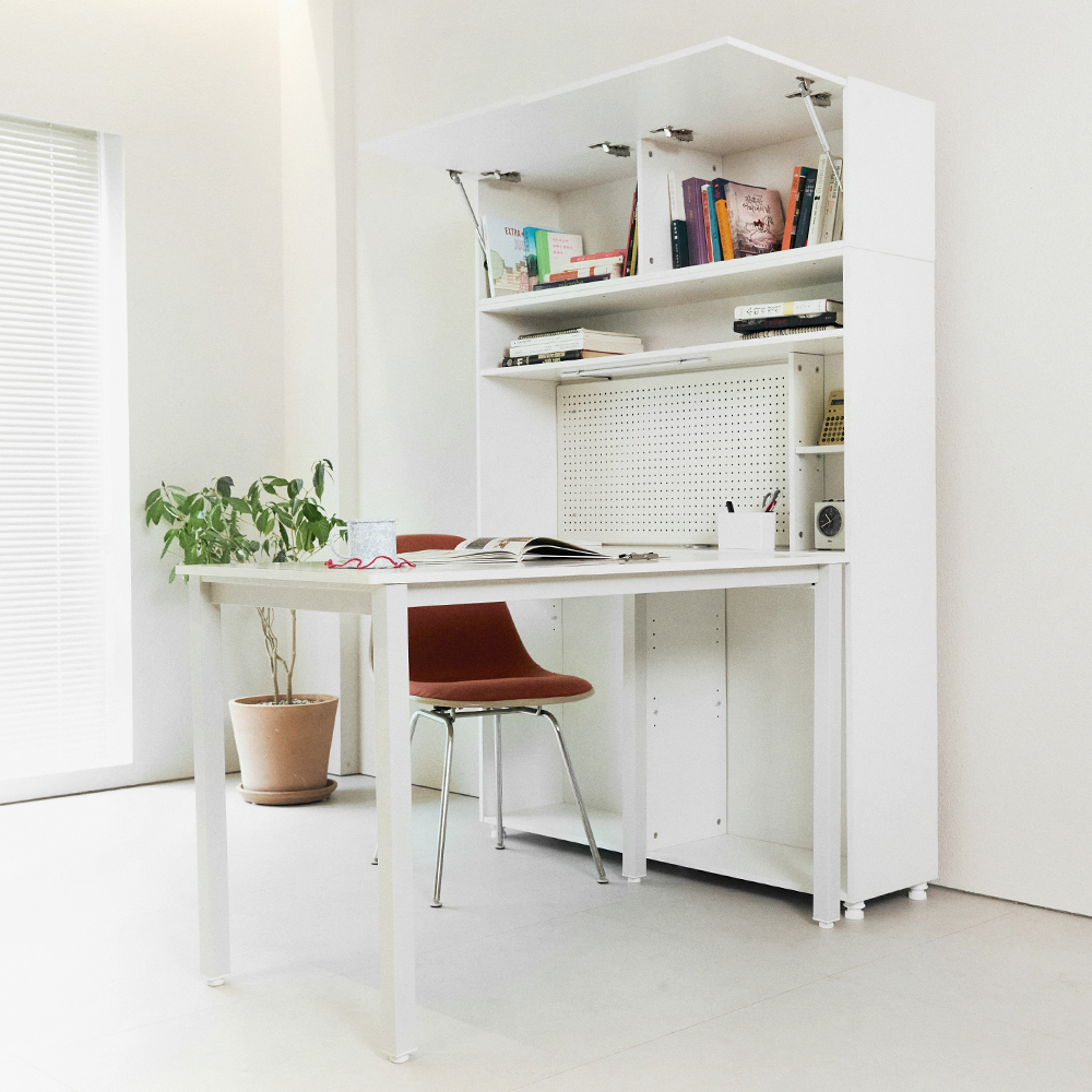 (새해EVENT)스카이&포커스 테이블 서재 데스크 일자형 책상세트 책장+책상 800 SET, 자작엣지