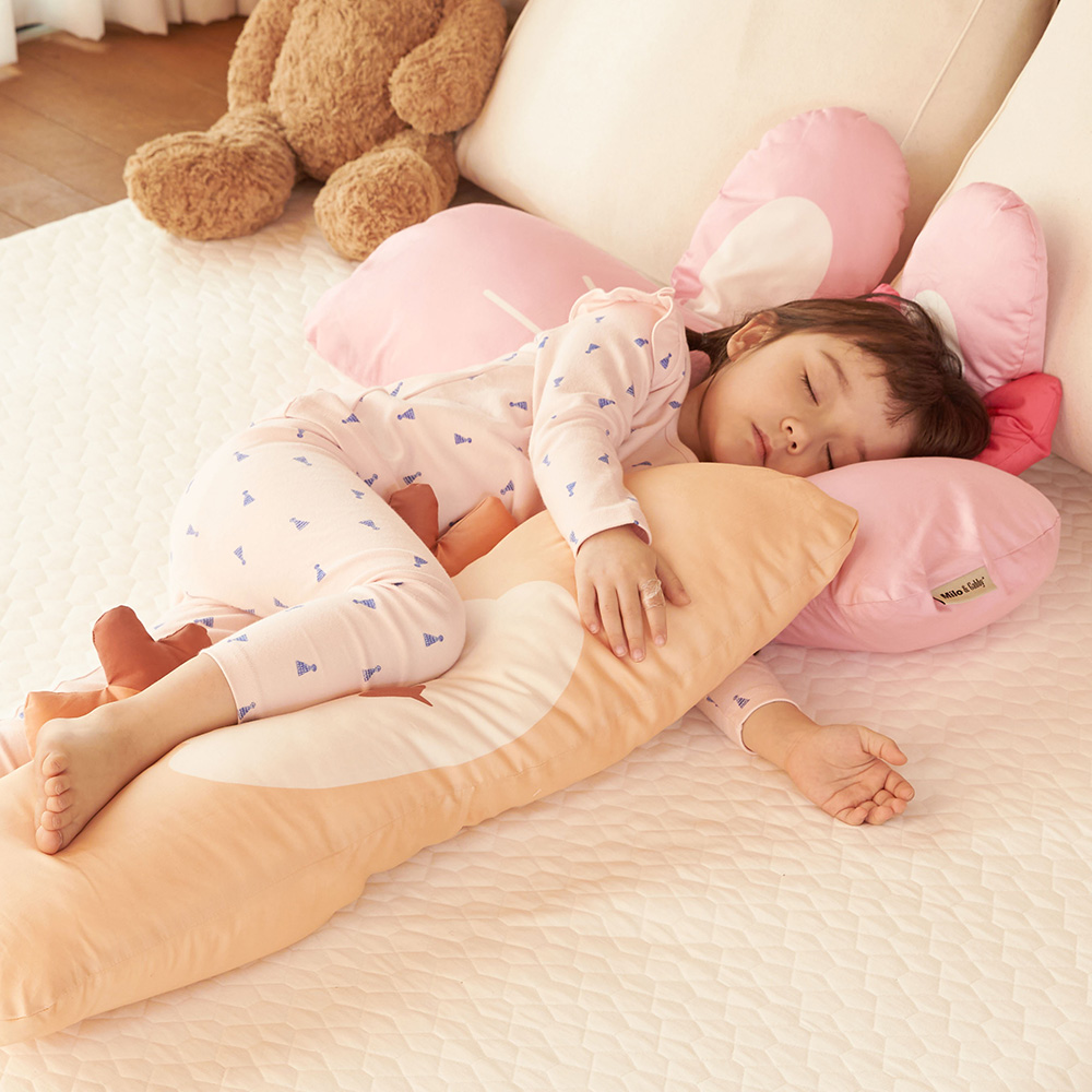 밀로앤개비 동물 유아 아기 와이드 바디필로우 롱 베개 옆잠베개 졸업(커버+솜) 블라썸 라라