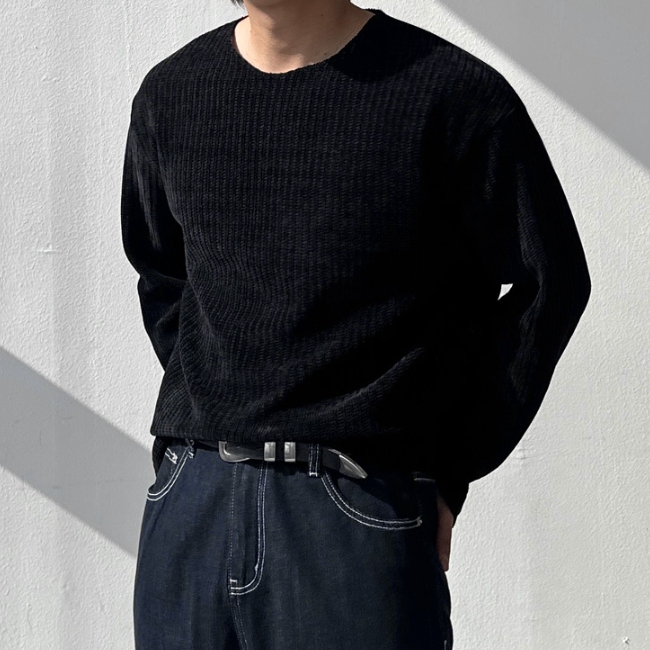 남자 센젭 오버핏 봄 가을 2타입 벨루아 맨투맨 데끼 쭉티 - 상세 이미지 2