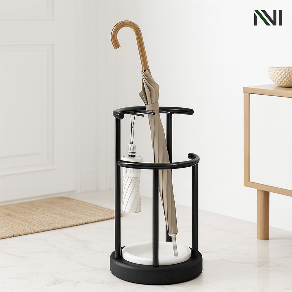 공간녹백 카페 우산꽂이 정리 신발장 현관 철제 우산 보관함 블랙