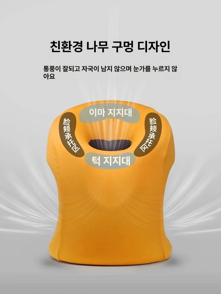앉아서 자는 베개 빙하 메모리폼 기차 휴식 여행 승무원 엎드려잘때 목보호 패션 글레이셔그레이 - 상세 이미지 3