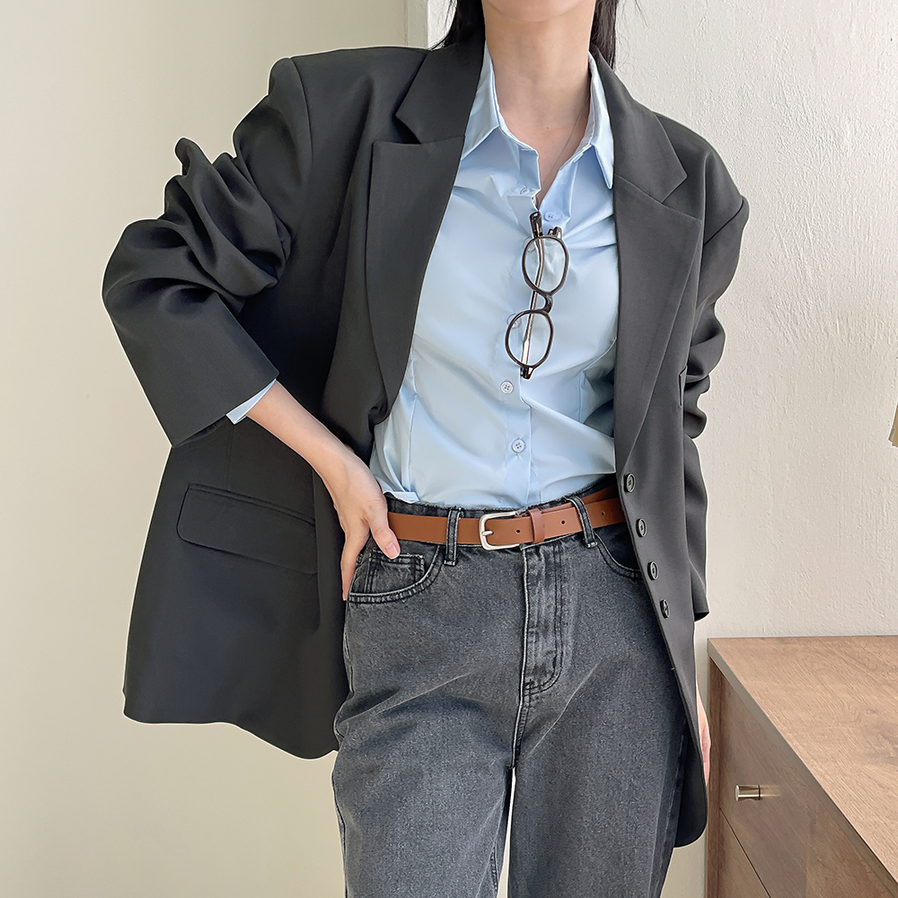 오버핏자켓 보이핏자켓 여성블레이저 테일러드자켓 - 메인 이미지