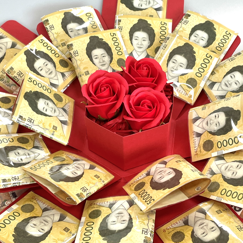 서프라이즈용돈박스 돈벼락 칠순선물용돈박스 팔순 생신 플라워 이벤트 부모님 반전 어버이날 - 상품 이미지