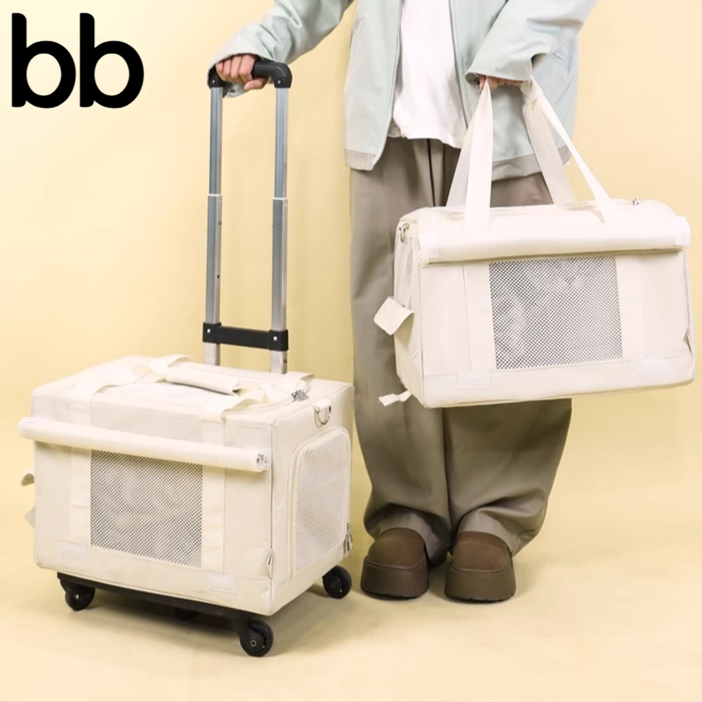 펫캐리어 고양이2단 산책가방 접이식 분리형 대형견 켄넬 이동 이동가방 강아지 케이지 확장형 단일 그린 - 상세 이미지 4