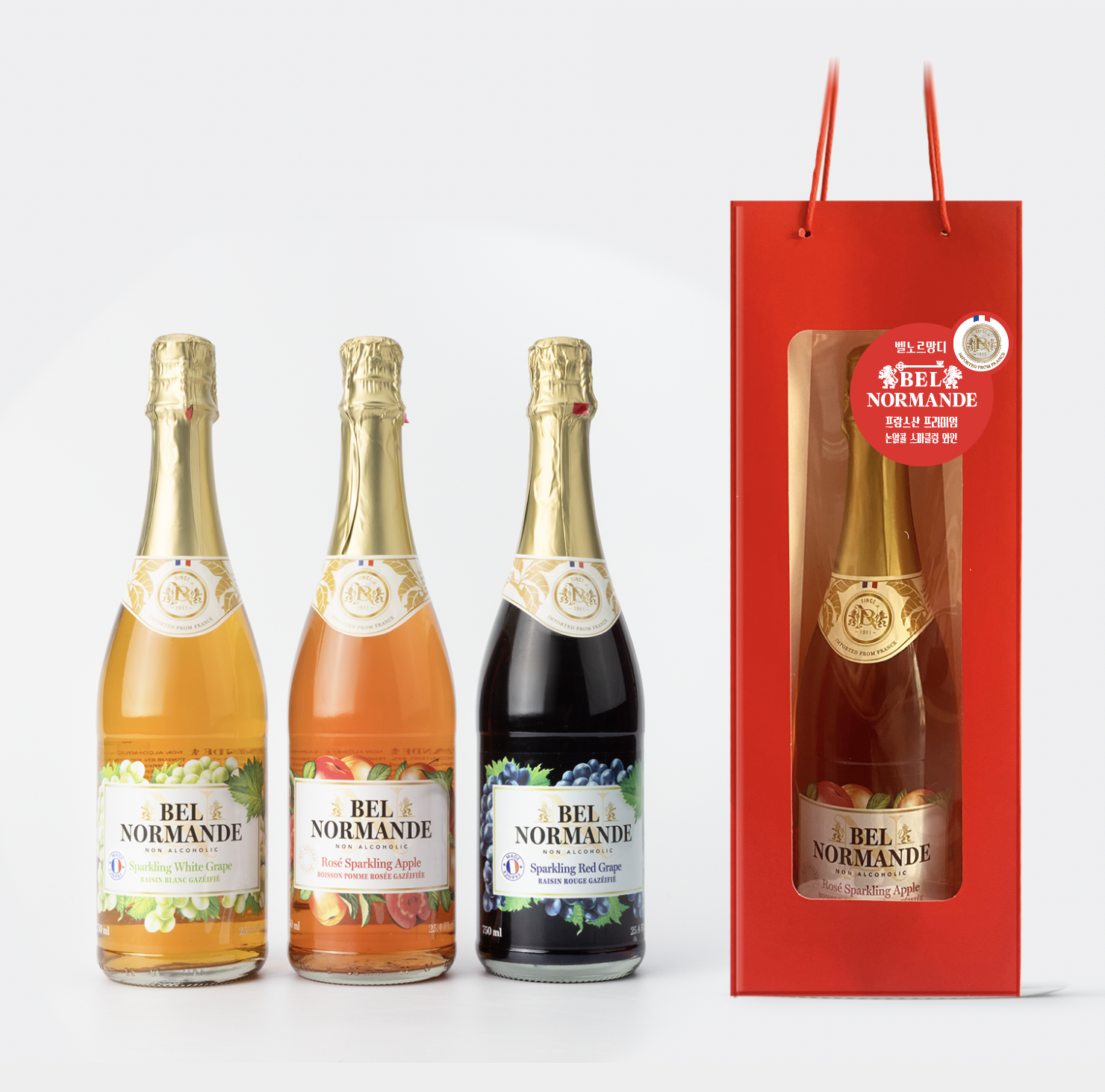 벨노르망디 무알콜 스파클링 적포도맛 와인 750ml 프리미엄 논알콜샴페인 논알콜와인 - 상세 이미지 3