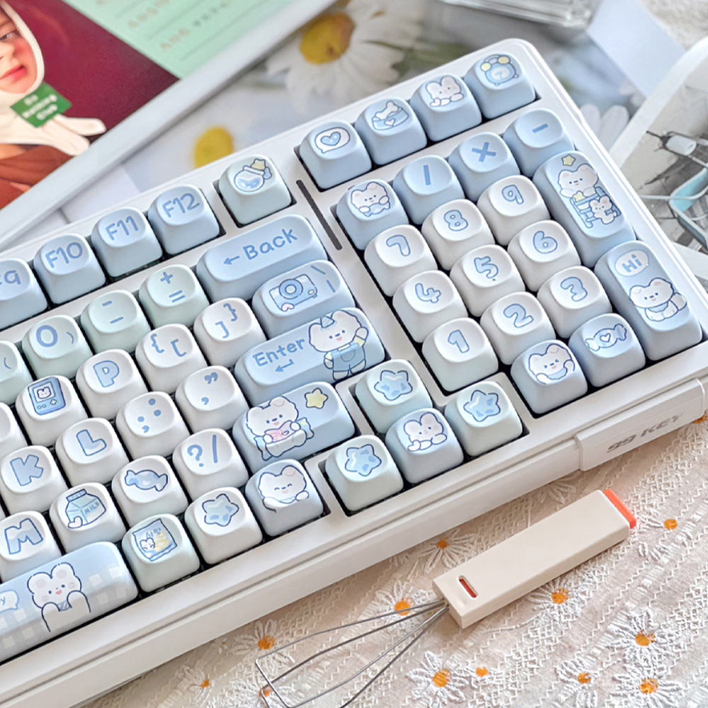 Soulcat PBT 기계식키보드 MOA 조약돌 예쁜 귀여운 염료승화 구름강아지 이미지 6