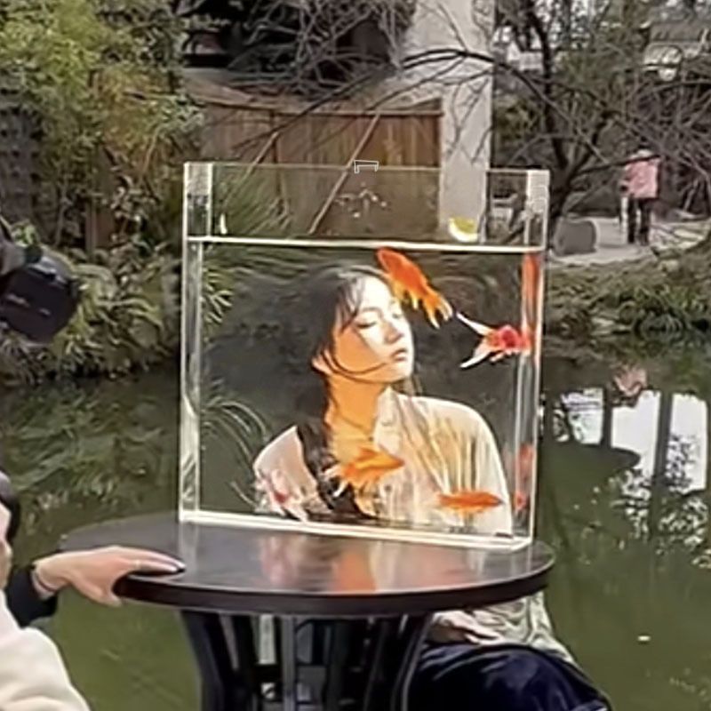 촬영용 아크릴 수조 광고 특수 효과 콘텐츠 영상 소품 100x100x5.5cm