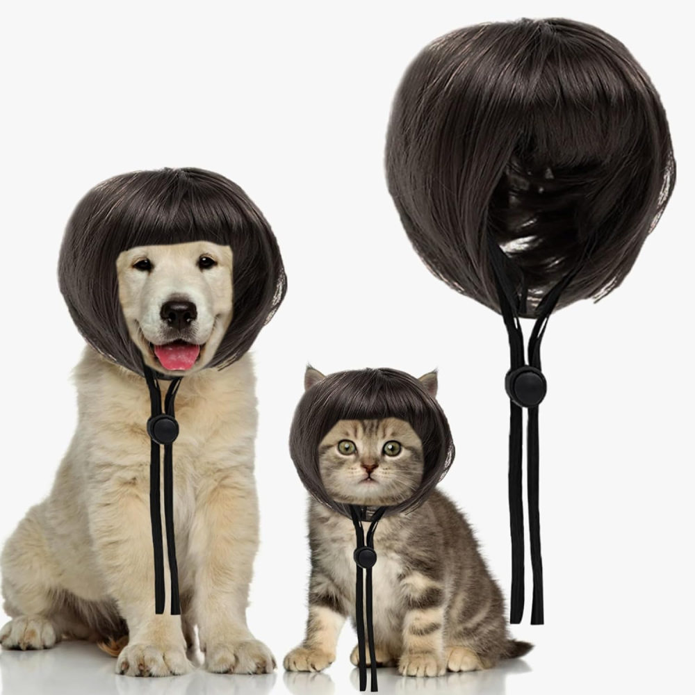 위드레오 강아지 고양이 할로윈 가발 크리스마스 코스듐 앞머리단발 - 상품 이미지