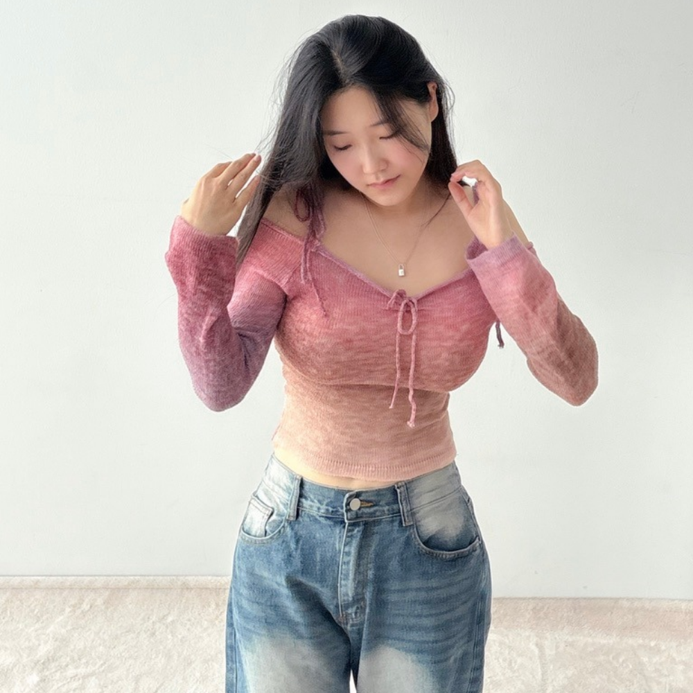 오프숄더니트 니트뷔스티에 이미지 8