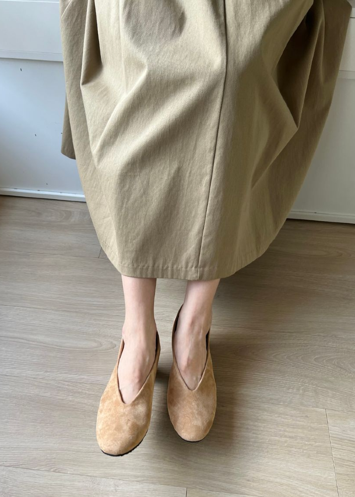 가을겨울 여성 구두 스웨이드 4cm 미들힐 데일리 펌프스 - 상세 이미지 3