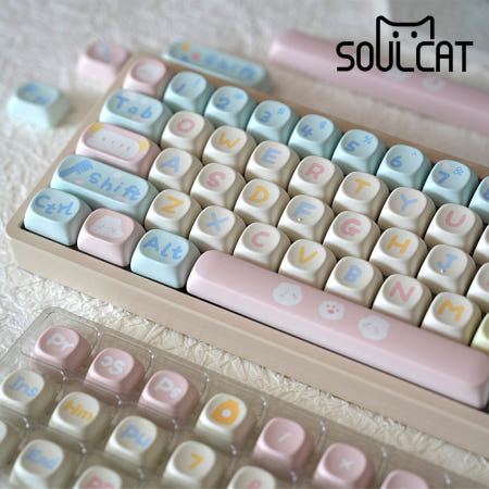 Soulcat PBT 기계식키보드 MOA 조약돌 예쁜 귀여운 염료승화 거품토끼