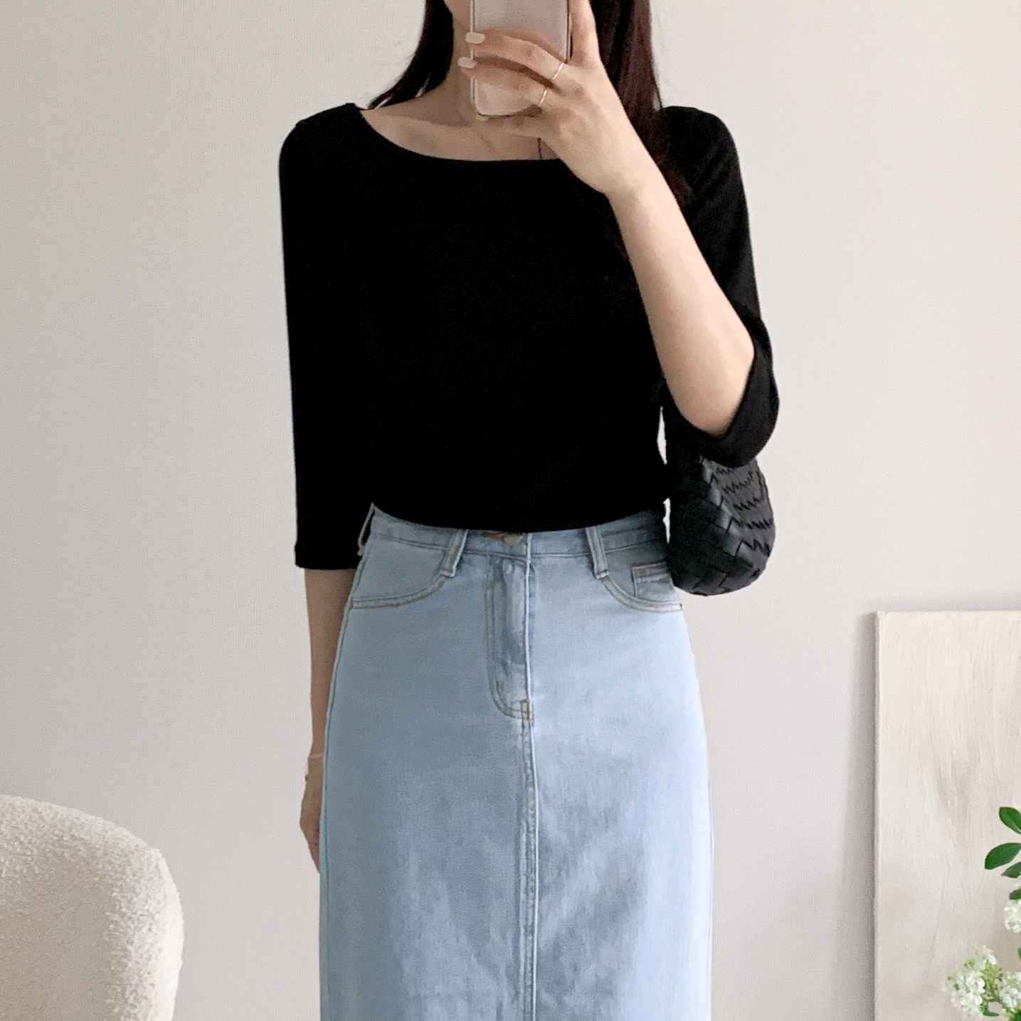 1+1 7부티셔츠 보트넥티셔츠 칠부티 이미지 4