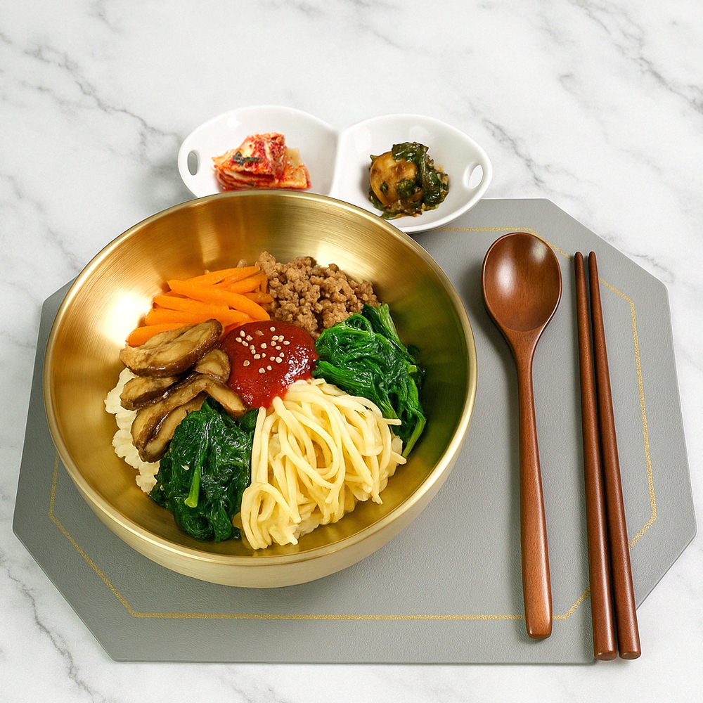 네오트리 티타늄 냉면그릇 비빔밥 국수 이중 스텐 냉면기 19cm, 골드 - 상세 이미지 4